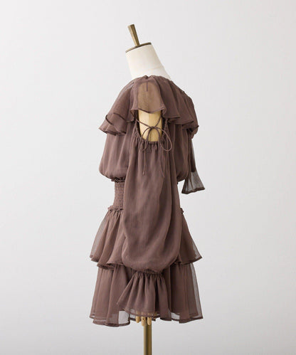 荷葉邊長款上衣