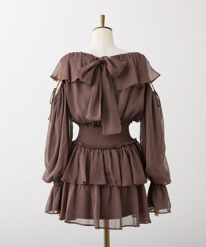 荷葉邊長款上衣