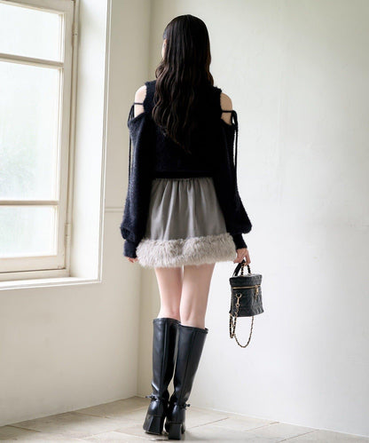 2way露肩長毛針織衫