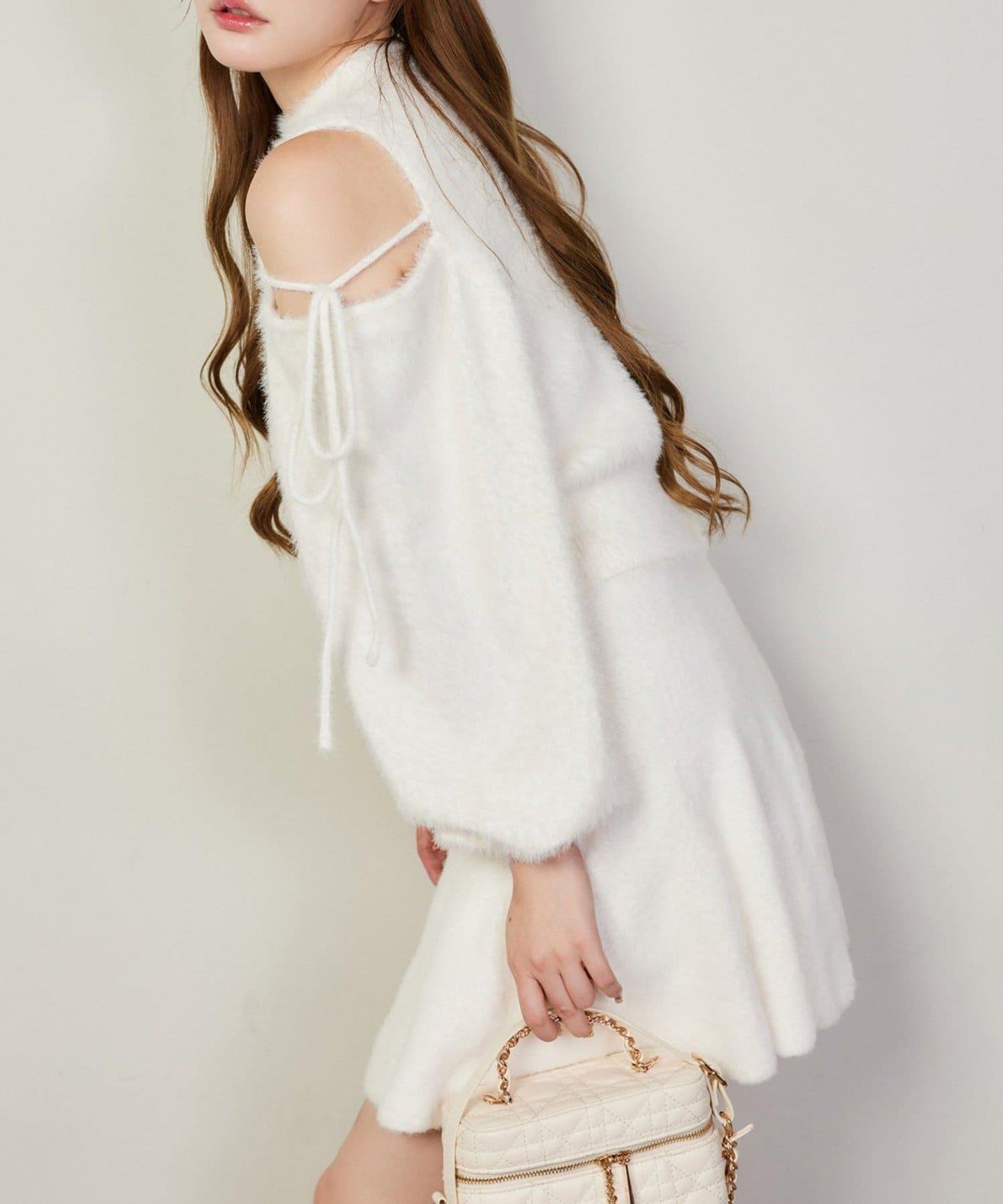 2way露肩長毛針織衫