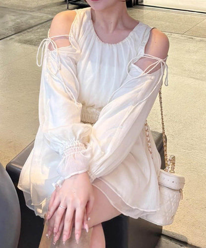 【one after another】露肩抽褶長款上衣