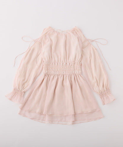 【one after another】露肩抽褶長款上衣