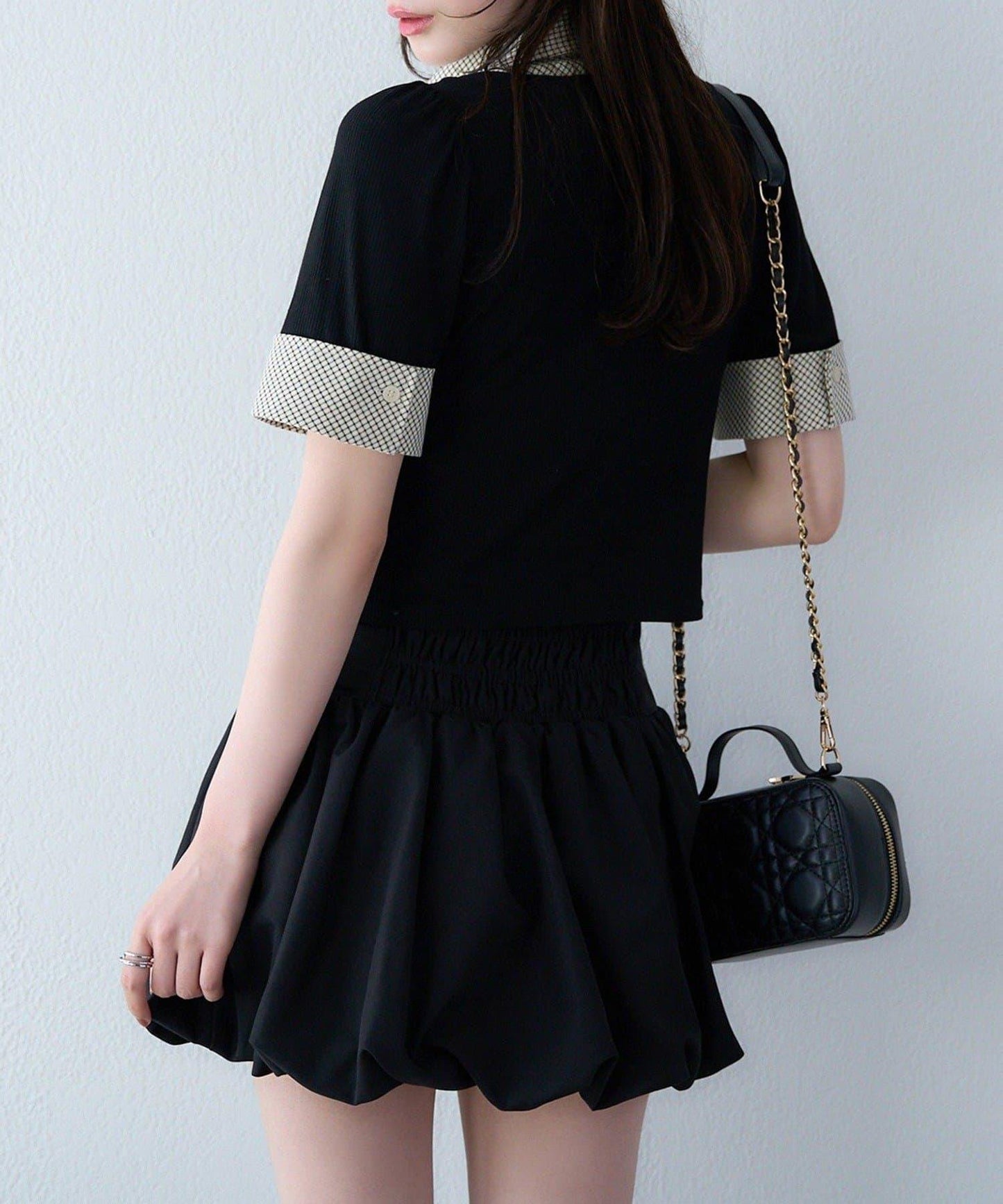 【one after another】拼接格紋上衣