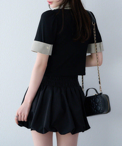 【one after another】拼接格紋上衣