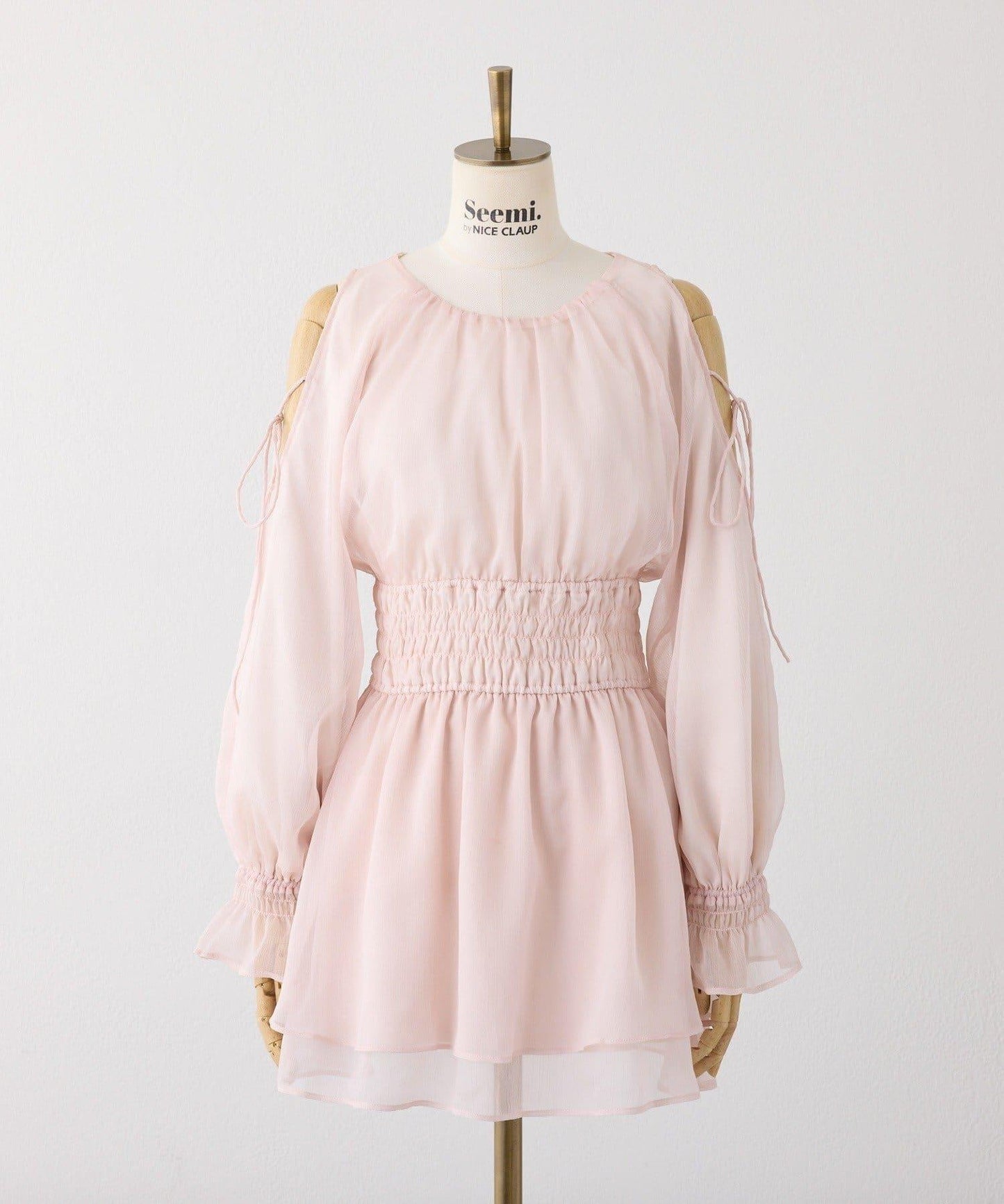 【one after another】露肩抽褶長款上衣