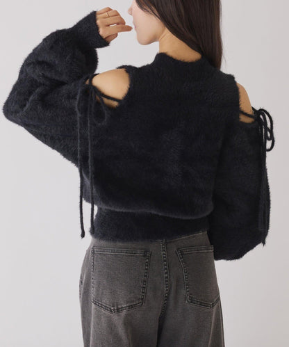 2way露肩長毛針織衫