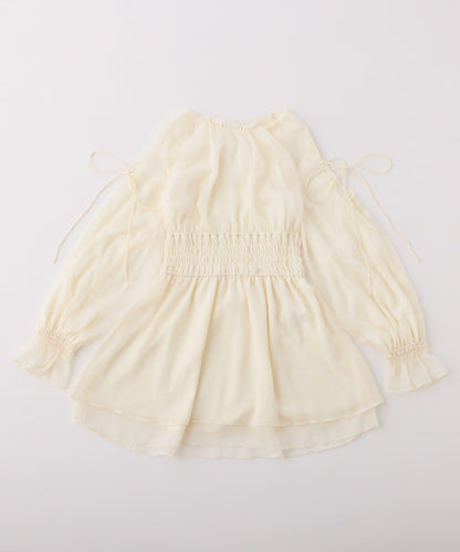 【one after another】露肩抽褶長款上衣