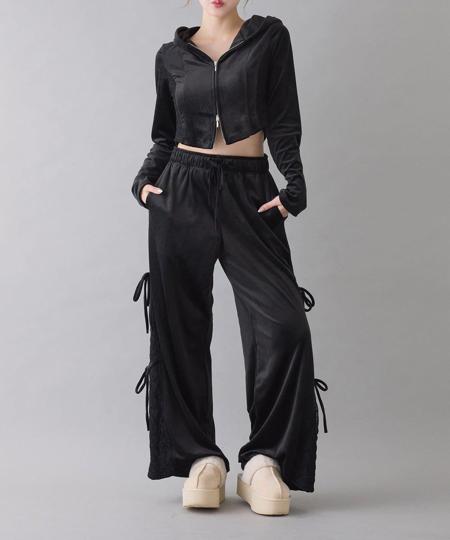 【one after another】天鵝絨連帽衛衣