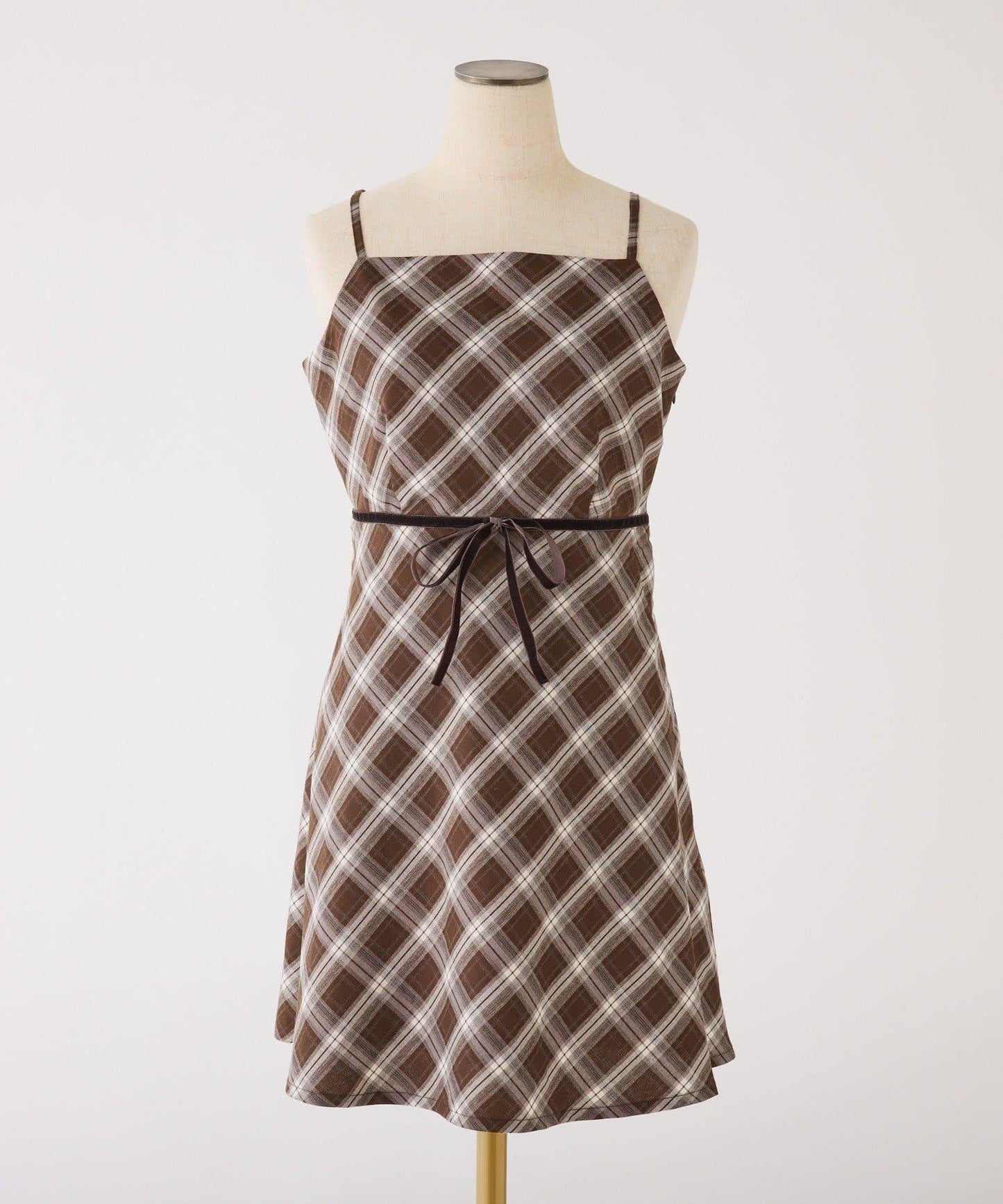 後背繫帶蕾絲吊帶連衣裙