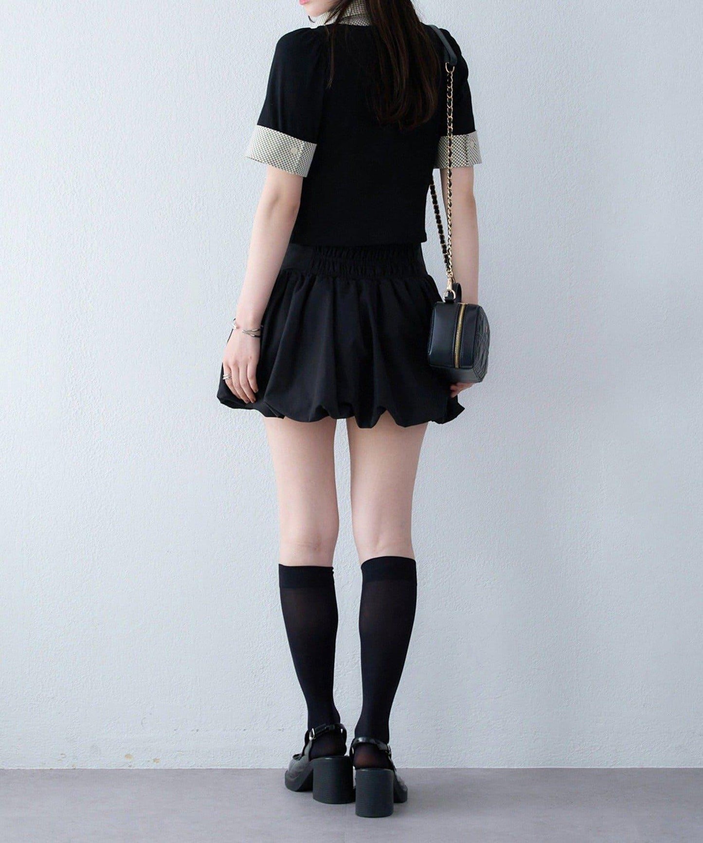 【one after another】拼接格紋上衣