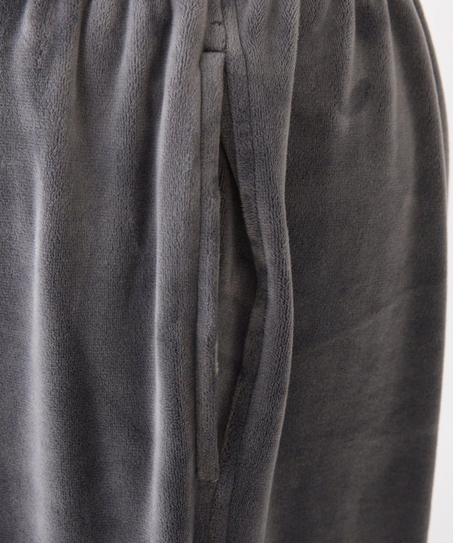 側邊蕾絲天鵝絨蝴蝶結長褲