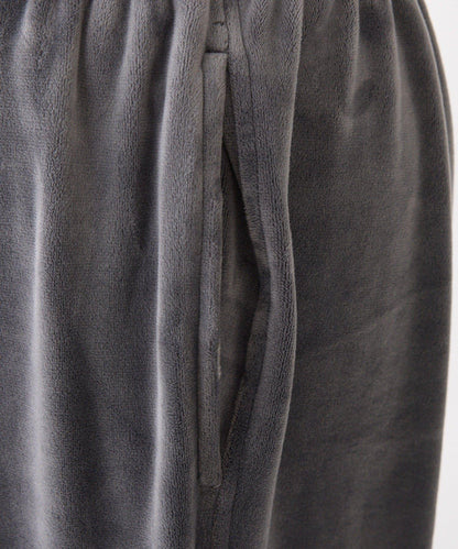 側邊蕾絲天鵝絨蝴蝶結長褲