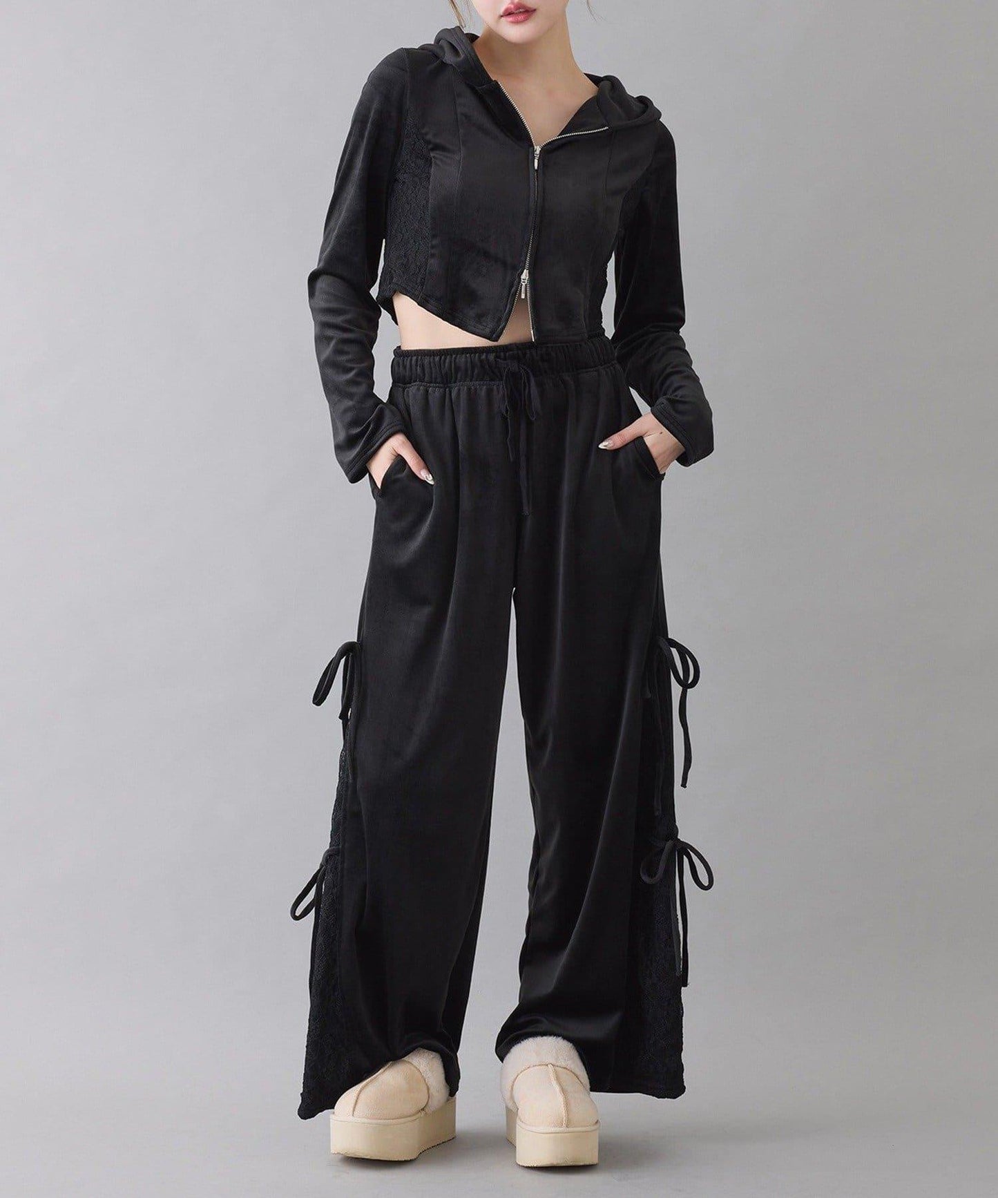 【one after another】天鵝絨連帽衛衣