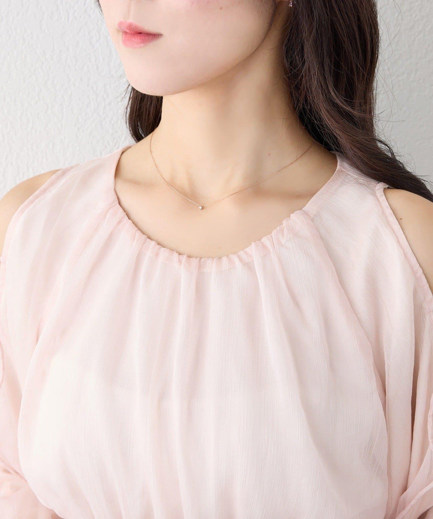 【one after another】露肩抽褶長款上衣