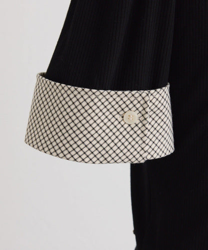 【one after another】拼接格紋上衣