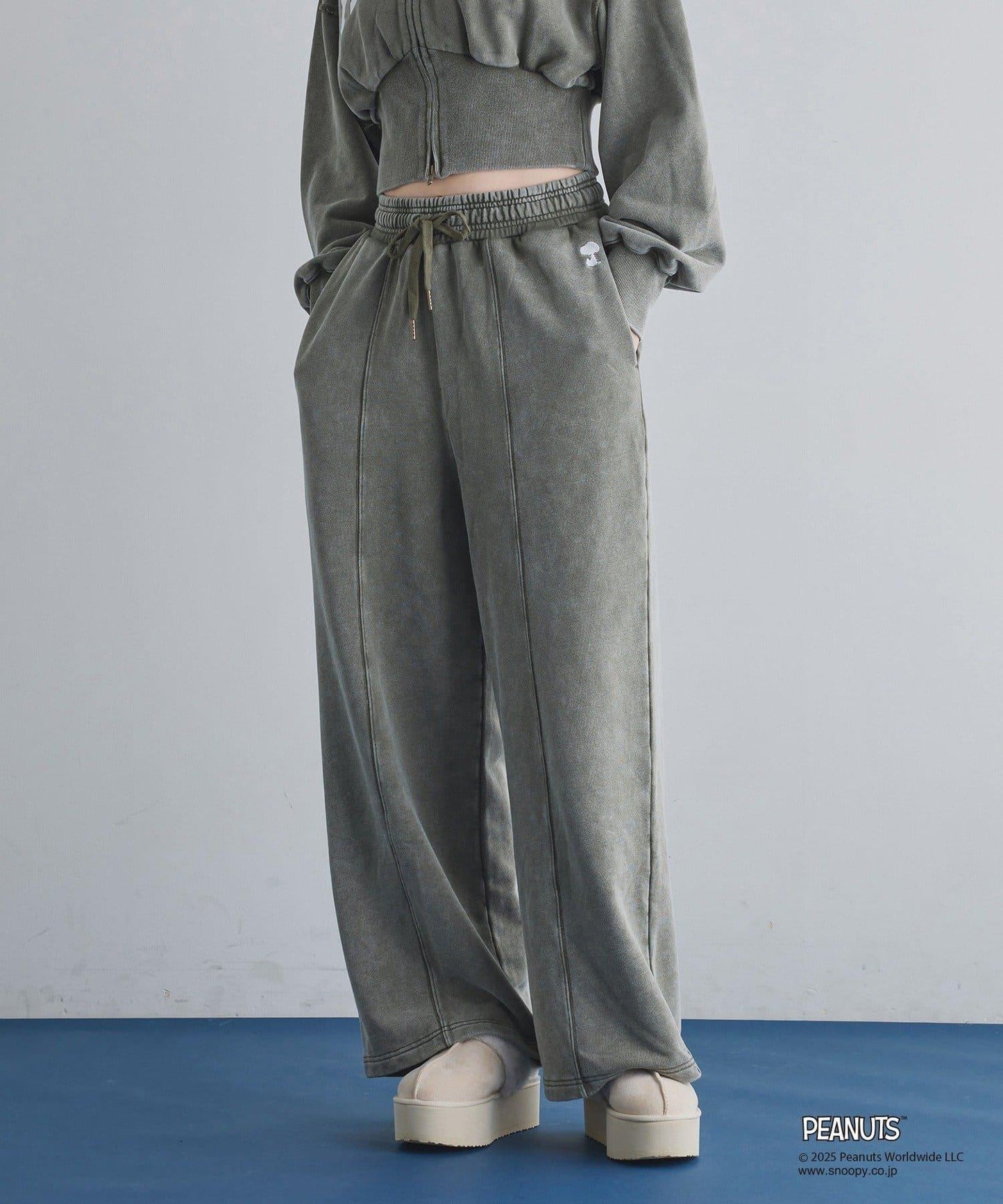 【one after another】史努比刺繡休閒褲