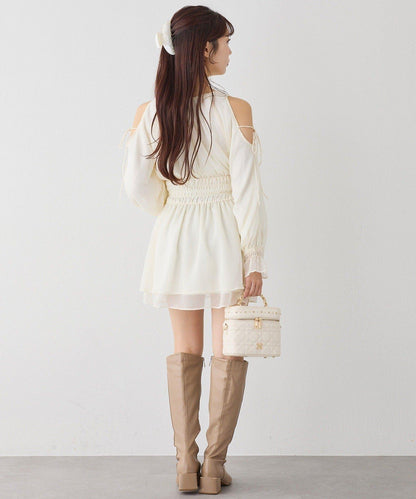 【one after another】露肩抽褶長款上衣