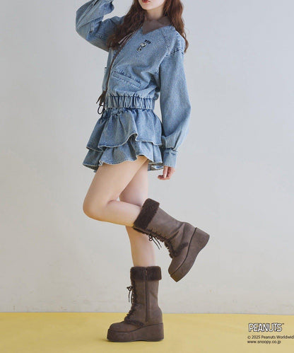 【one after another】荷葉邊迷你裙