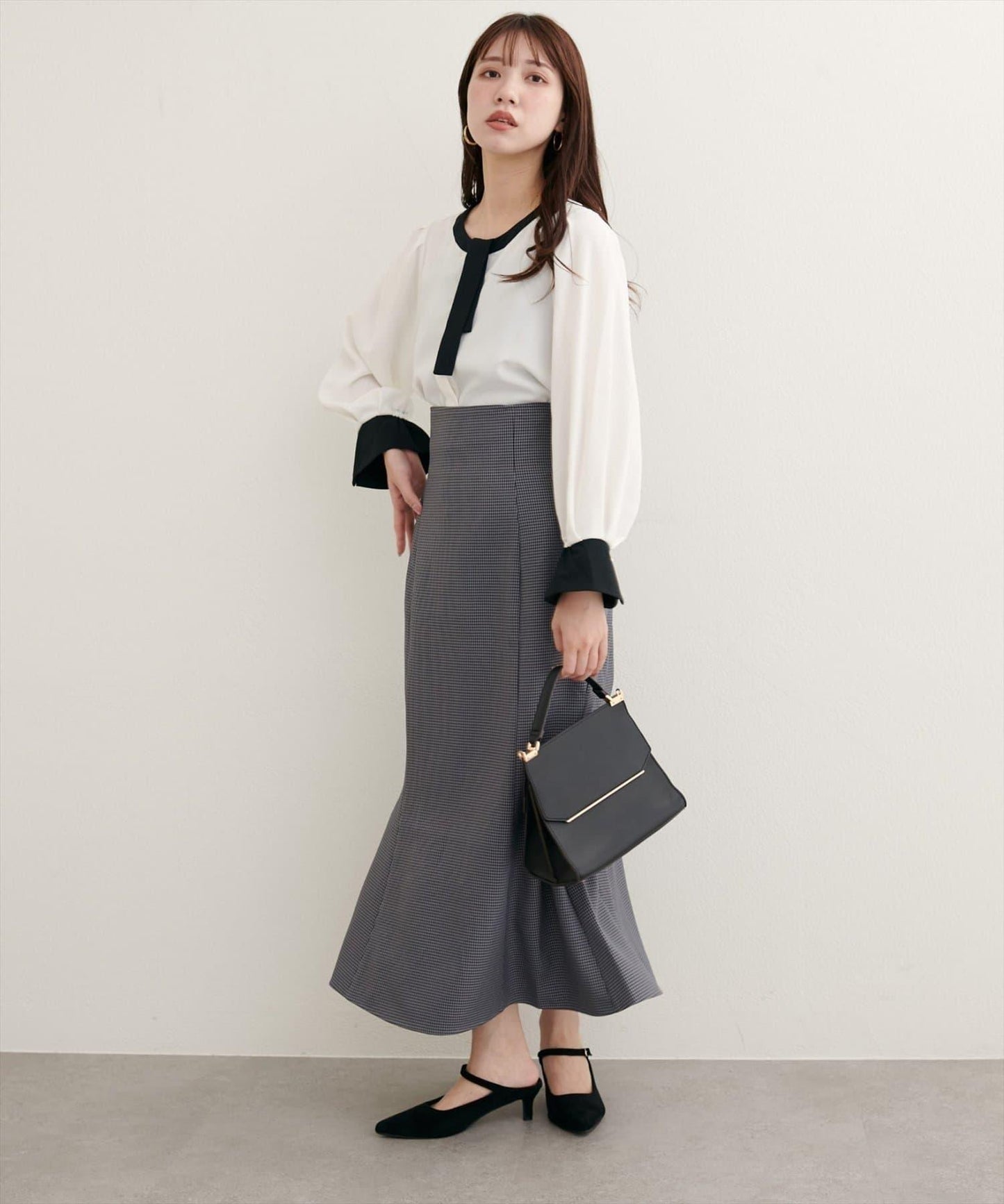 蕾絲繫帶高腰美人魚半身裙