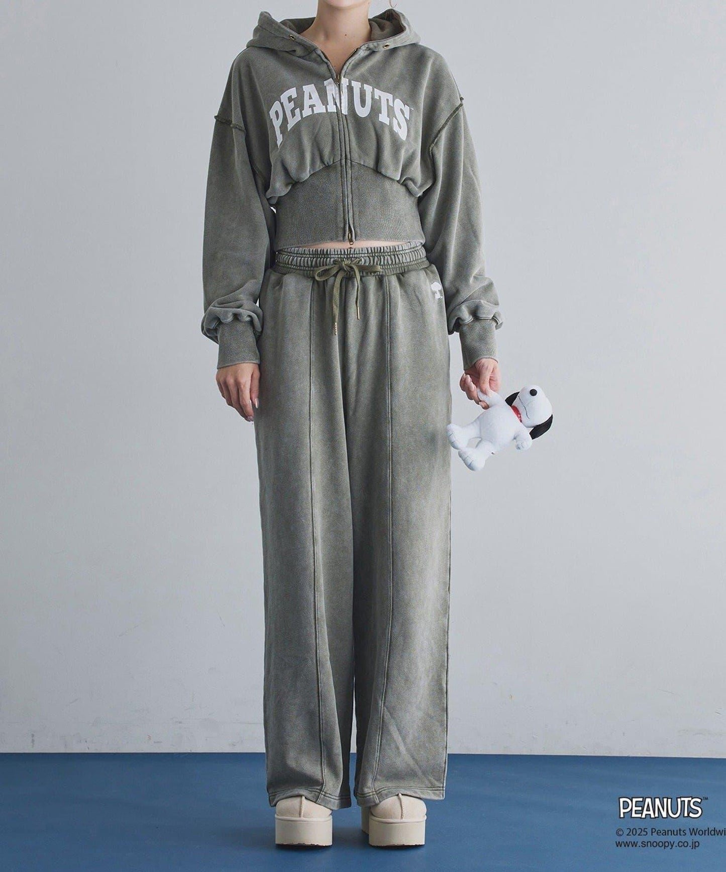 【one after another】史努比刺繡休閒褲