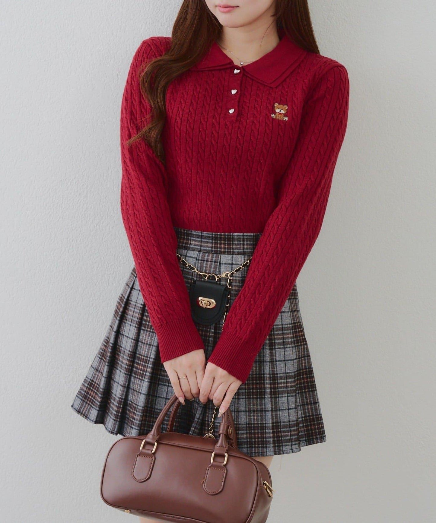 【RMAF】小熊圖案針織翻領毛衣