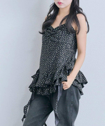 【OLIVE des OLIVE】荷葉邊長款吊帶背心