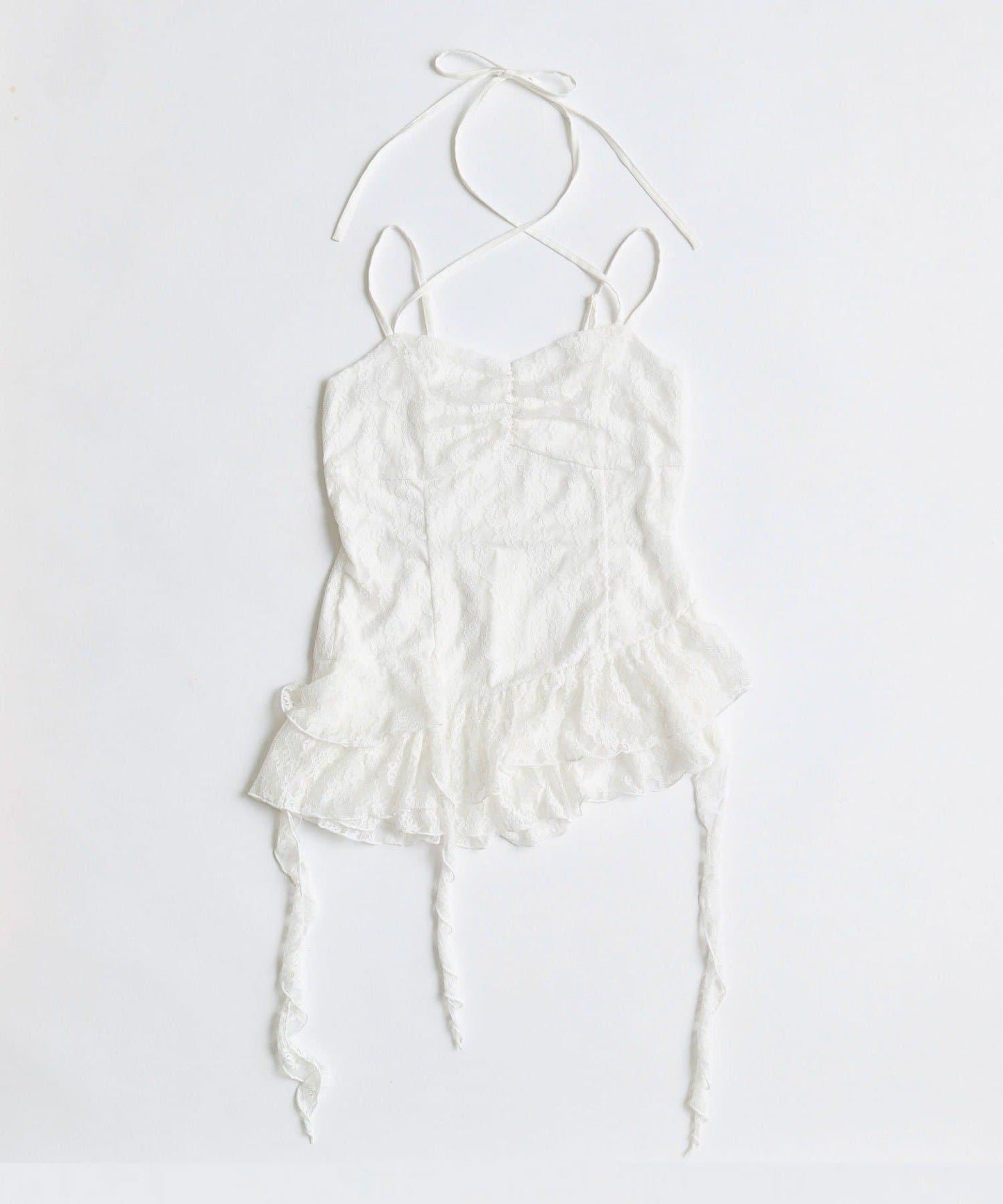 【OLIVE des OLIVE】荷葉邊長款吊帶背心