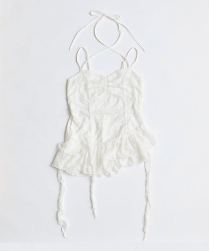 【OLIVE des OLIVE】荷葉邊長款吊帶背心