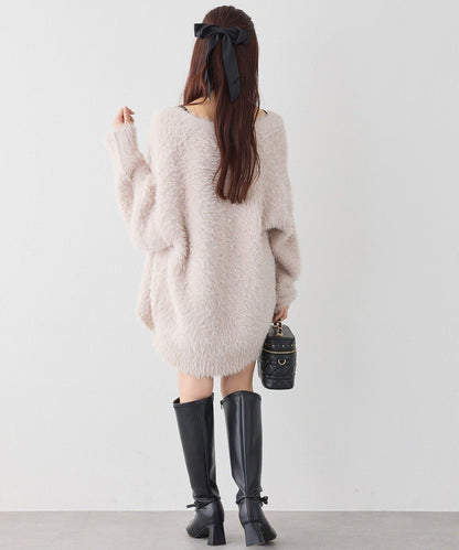 後背繫帶蕾絲吊帶連衣裙