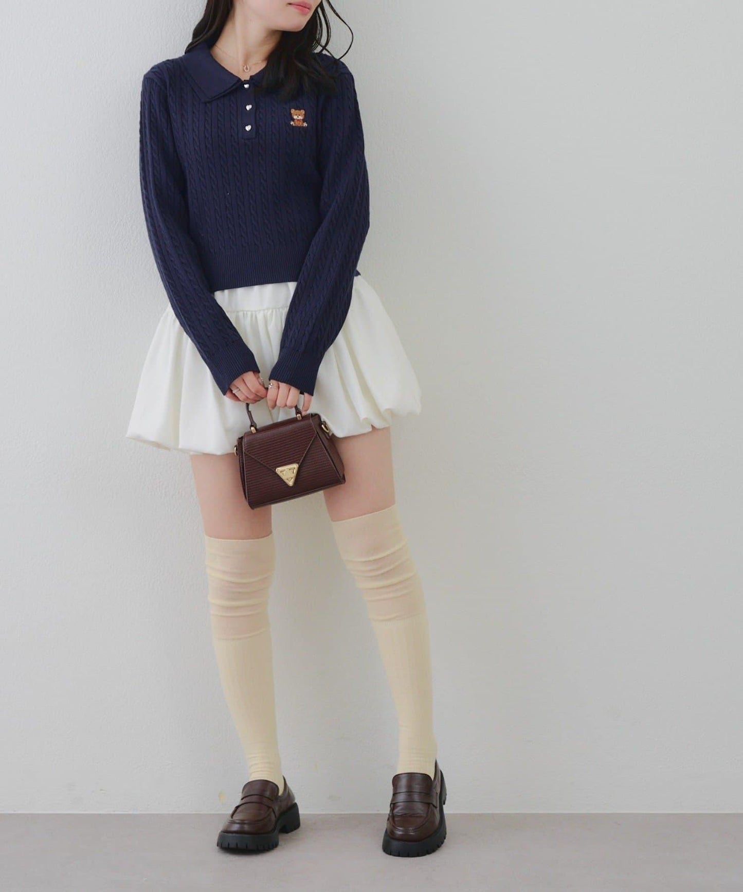 【RMAF】小熊圖案針織翻領毛衣