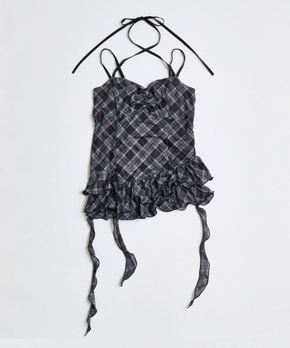 【OLIVE des OLIVE】荷葉邊長款吊帶背心