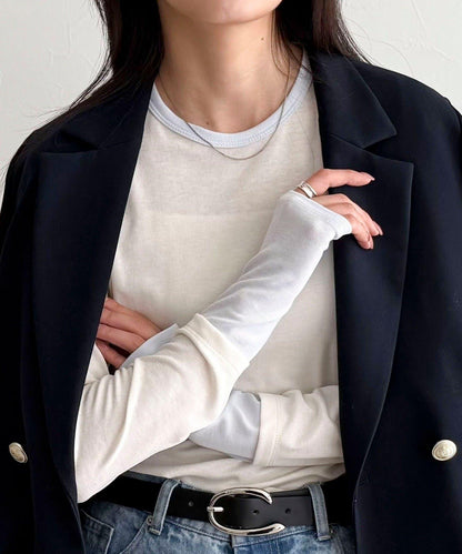 透視羅紋疊穿長袖T恤