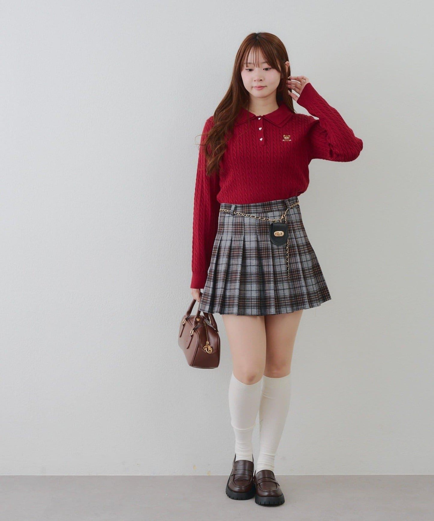 【RMAF】小熊圖案針織翻領毛衣