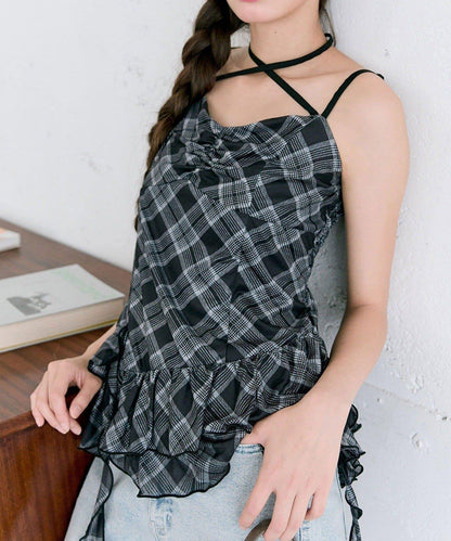 【OLIVE des OLIVE】荷葉邊長款吊帶背心