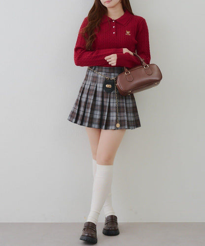 【RMAF】小熊圖案針織翻領毛衣