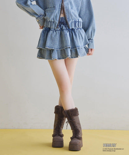 【one after another】荷葉邊迷你裙