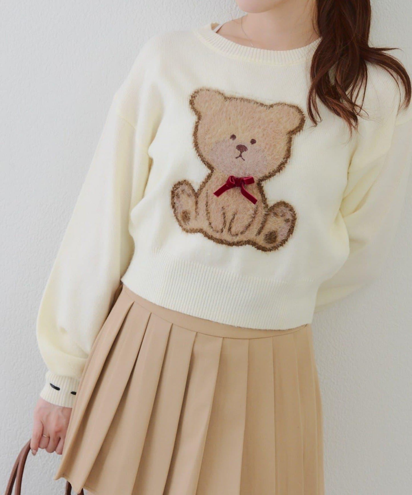 蝴蝶結小熊針織衫
