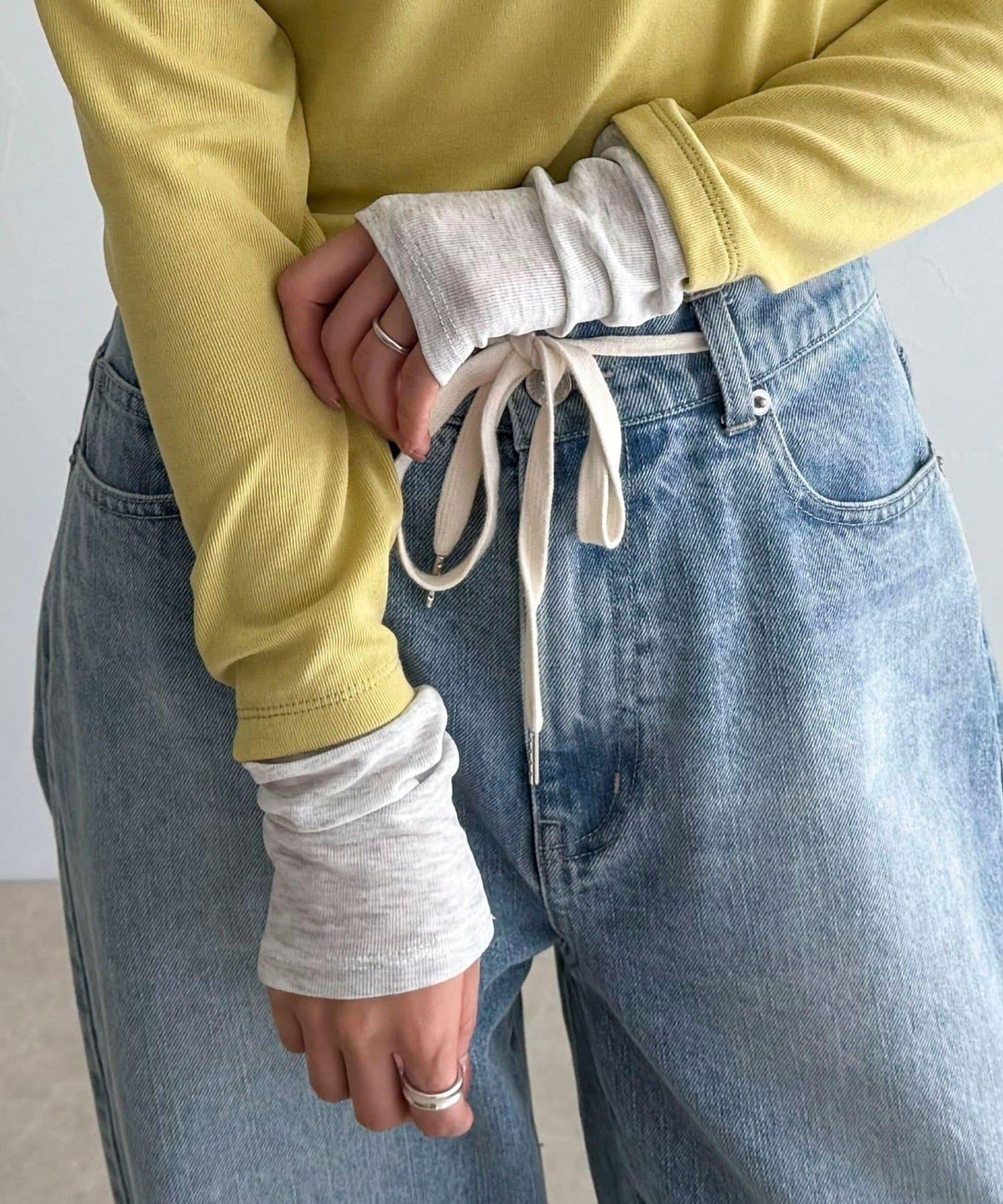 透視羅紋疊穿長袖T恤