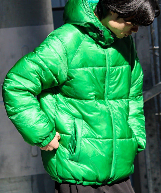 【可拆卸帽】透視感面料雙穿法中棉夾克