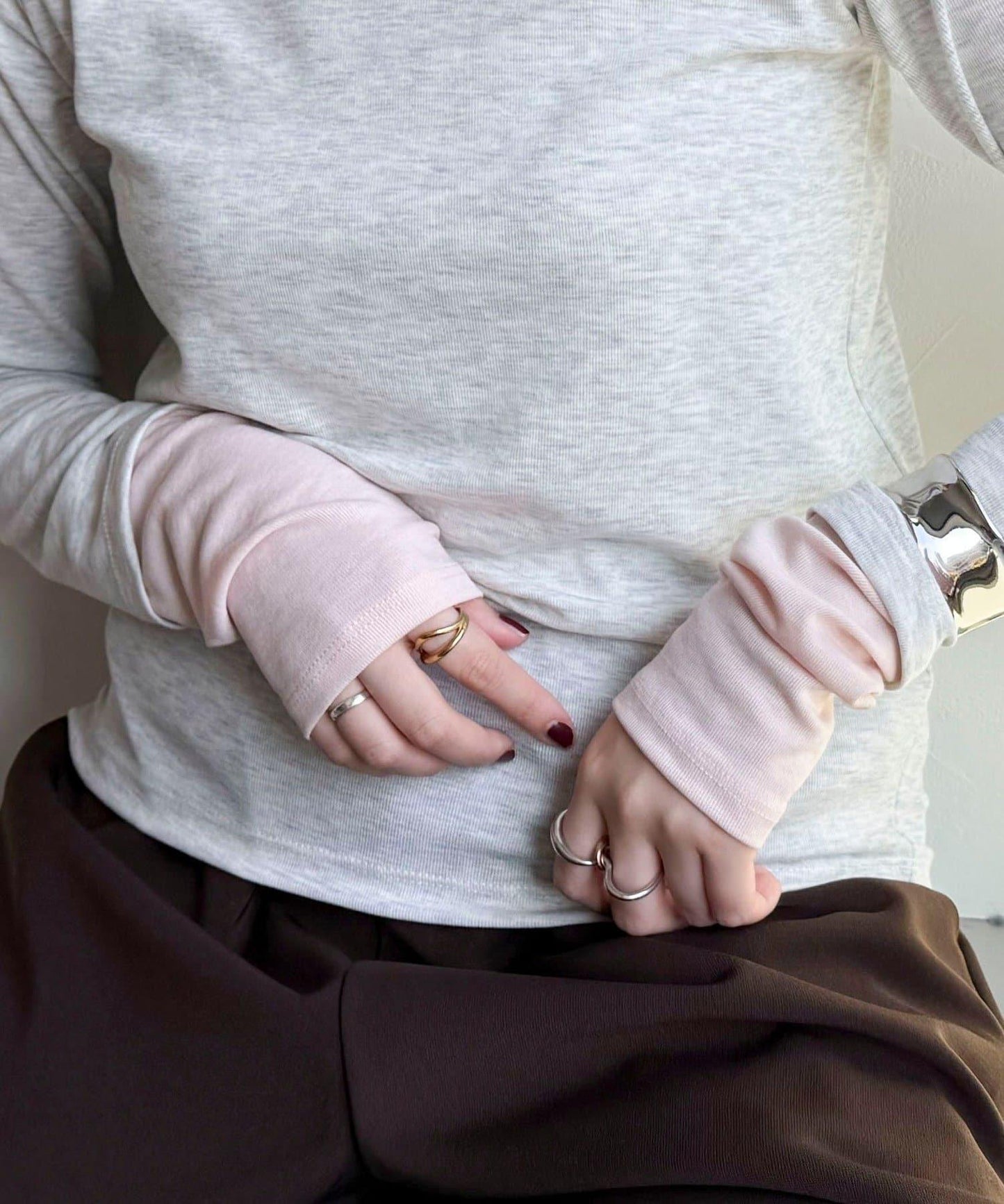 透視羅紋疊穿長袖T恤