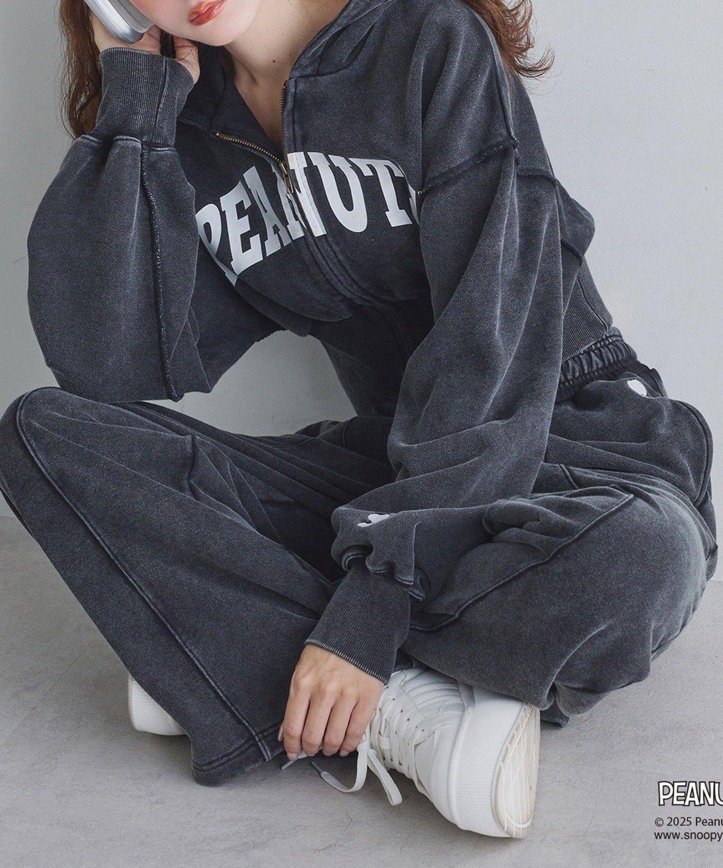 【one after another】史努比刺繡休閒褲