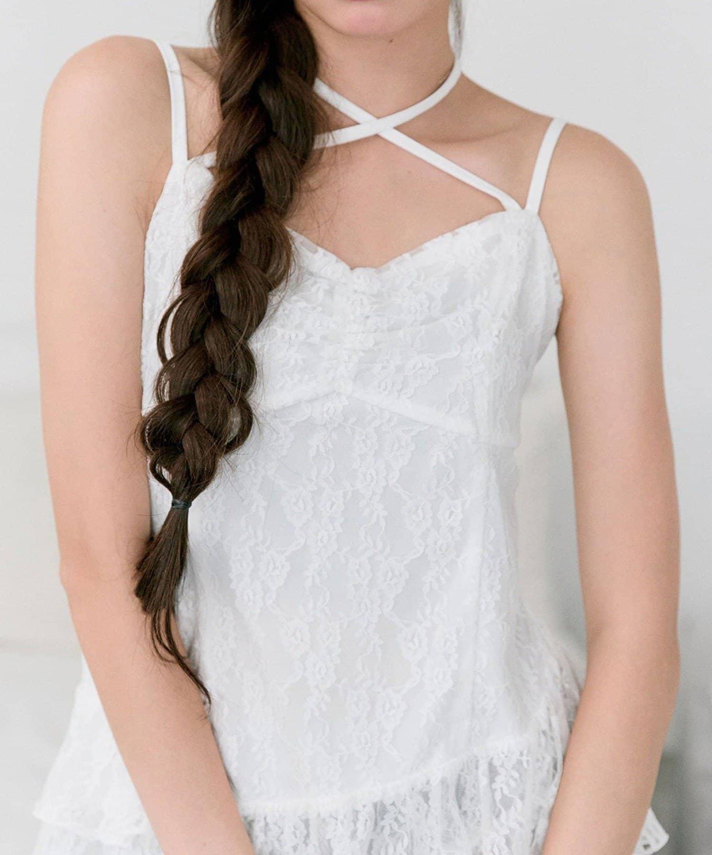 【OLIVE des OLIVE】荷葉邊長款吊帶背心