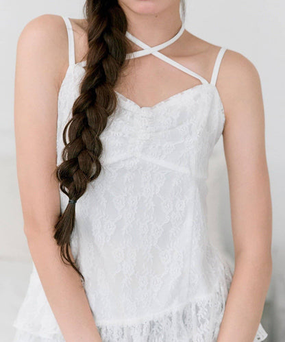 【OLIVE des OLIVE】荷葉邊長款吊帶背心