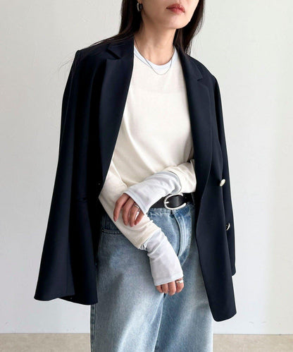 透視羅紋疊穿長袖T恤