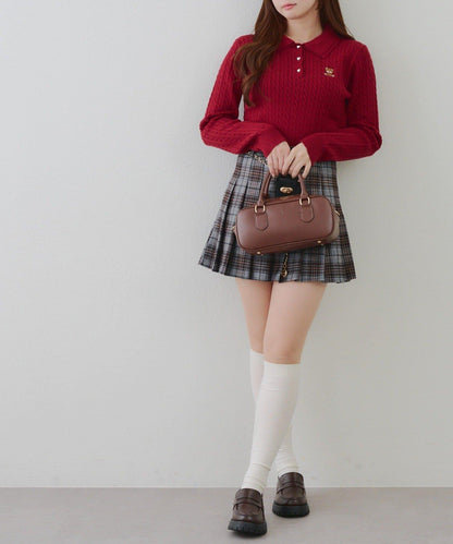 【RMAF】小熊圖案針織翻領毛衣