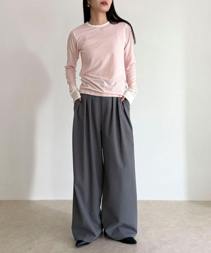 透視羅紋疊穿長袖T恤