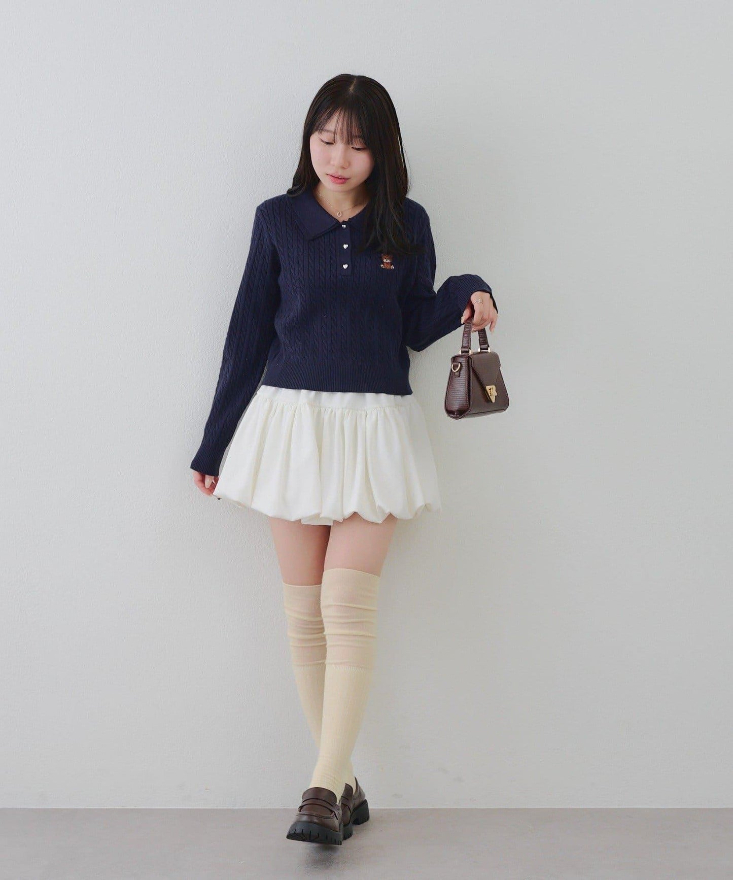 【RMAF】小熊圖案針織翻領毛衣