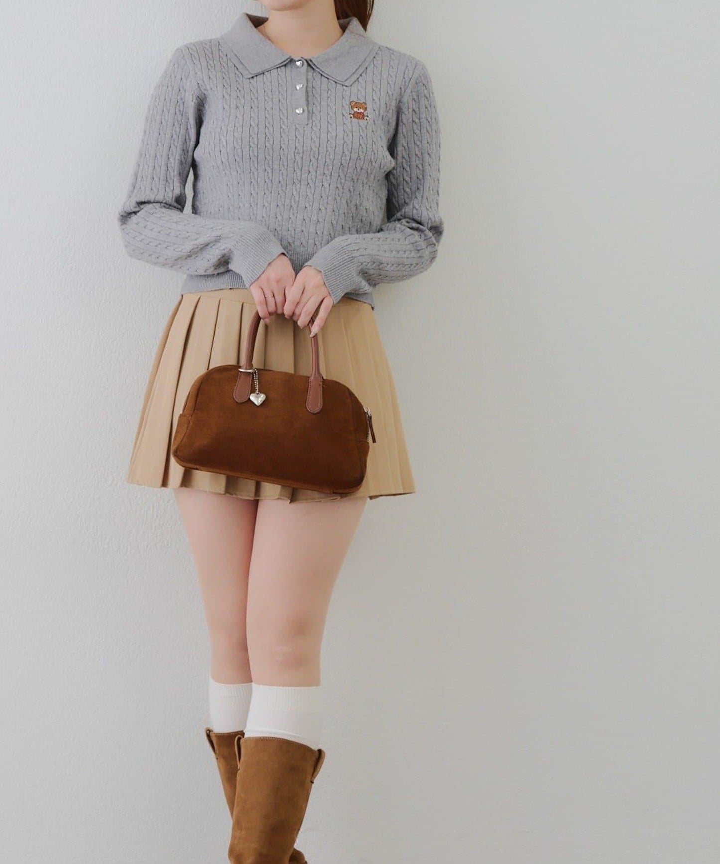 【RMAF】小熊圖案針織翻領毛衣