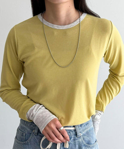 透視羅紋疊穿長袖T恤