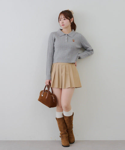 【RMAF】小熊圖案針織翻領毛衣